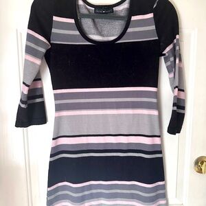 Black and pink sweater dress
